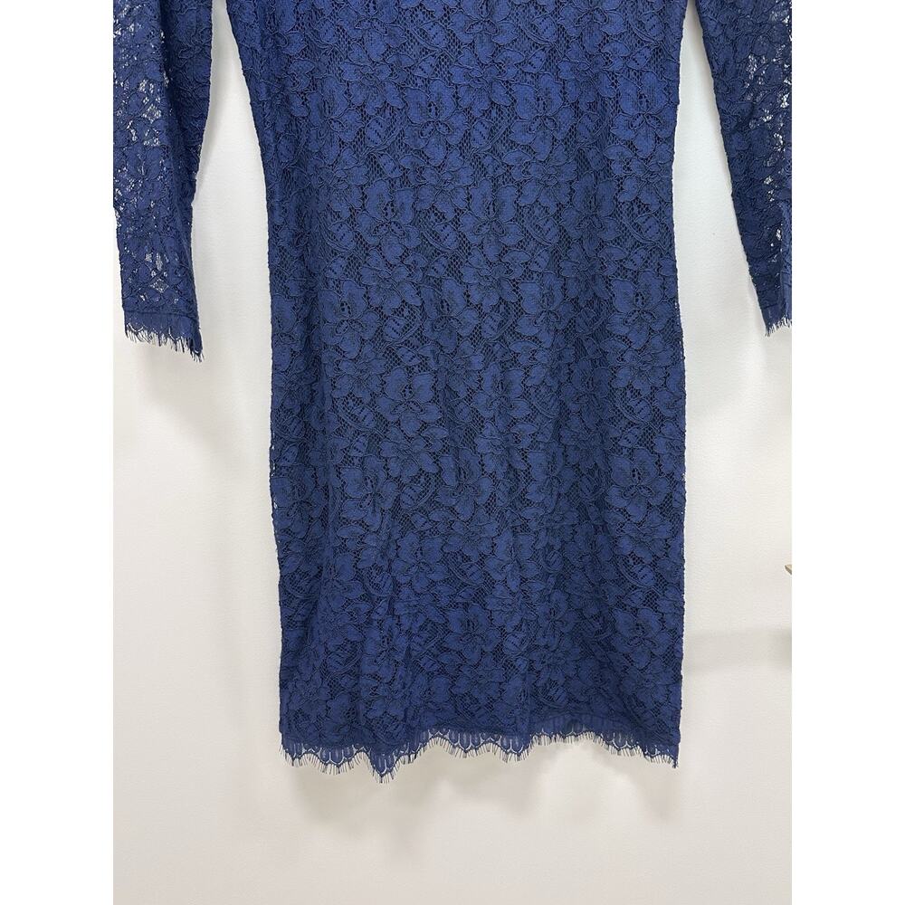 Diane Von Furstenberg Zarita Navy Lace Dress Size 6 - Picture 9 of 13